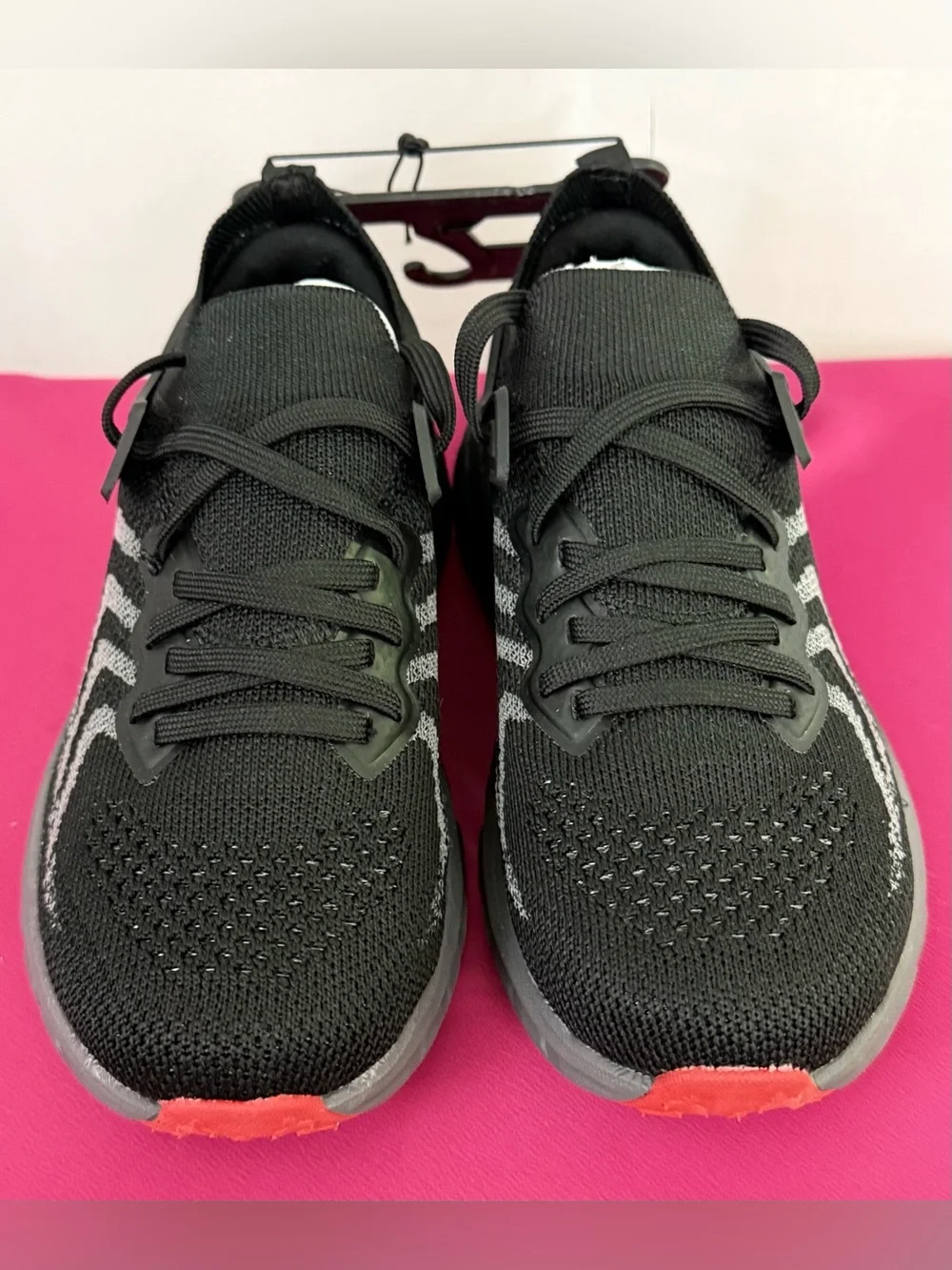 Athletic Works Unisex Black &Gray Knit Sneakers w/ Memory Foam Insole Kids 1 NWT - Picture 7 of 11
